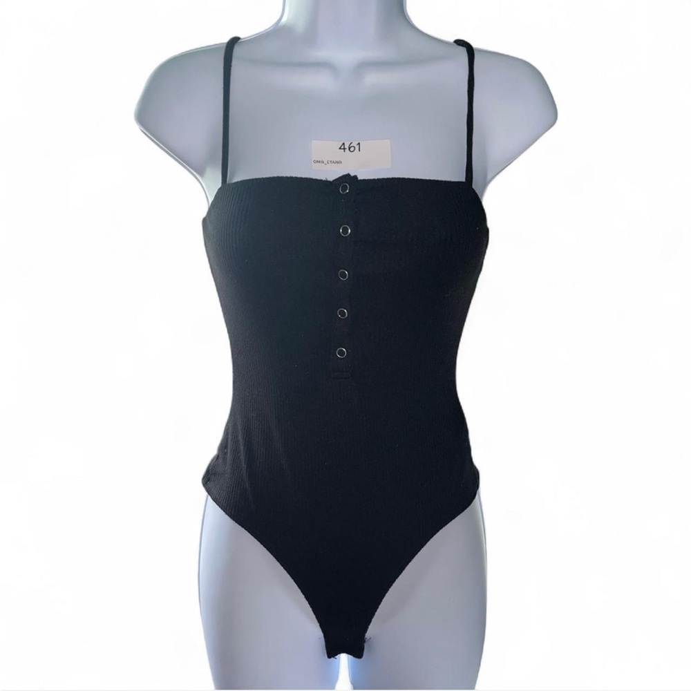 AE Studio Black Ribbed Bodysuit